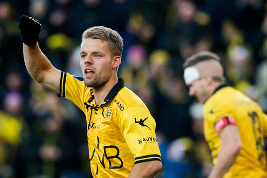 Mats Haakenstad of Lillestrøm celebrates the 3-1 goal