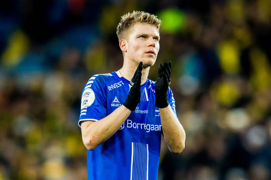 Sigurd Rosted of Sarpsborg 08 looks dejected losing the cup