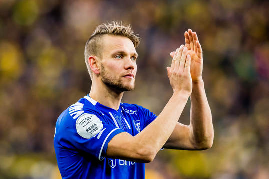 Ole Jørgen Halvorsen of Sarpsborg 08 looks dejected losing
