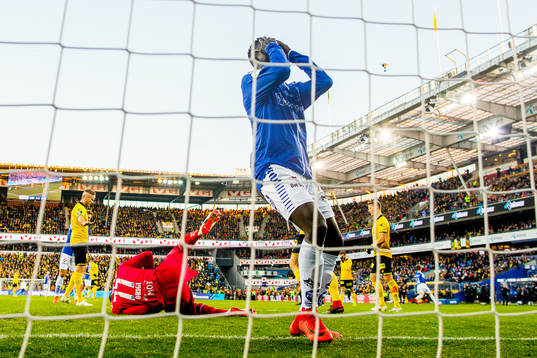 Krepin Diatta of Sarpsborg 08 looks dejected