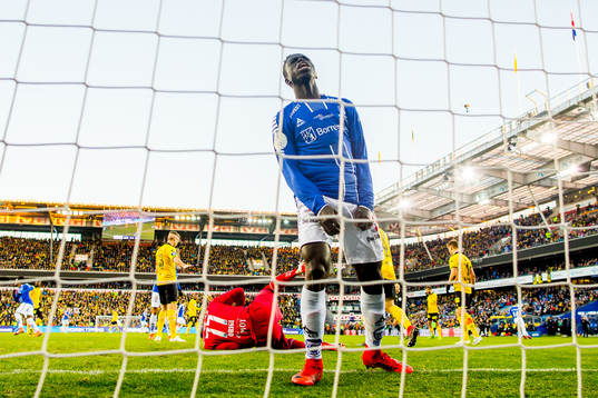 Krepin Diatta of Sarpsborg 08 looks dejected