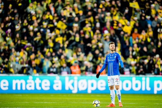Patrick Mortensen of Sarpsborg 08 looks dejected