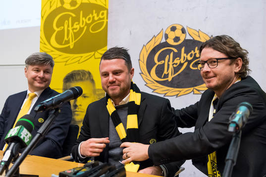 Elfsborgs ordförande Bo Johansson, Jimmy Thelin och