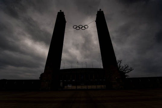Olympia Stadion med OS-ringarna