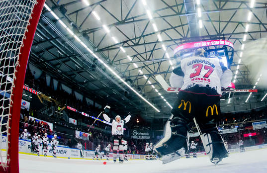 Malmö Redhawks Rhett Rakhshani och målvakt Jonas