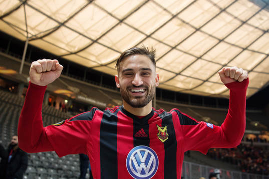 Östersunds Sotirios Papagiannopoulus jublar
