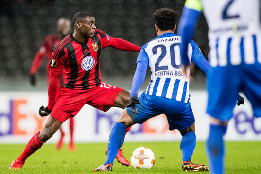 Östersunds Ken Sema och Hertha Berlins Valentino Lazaro