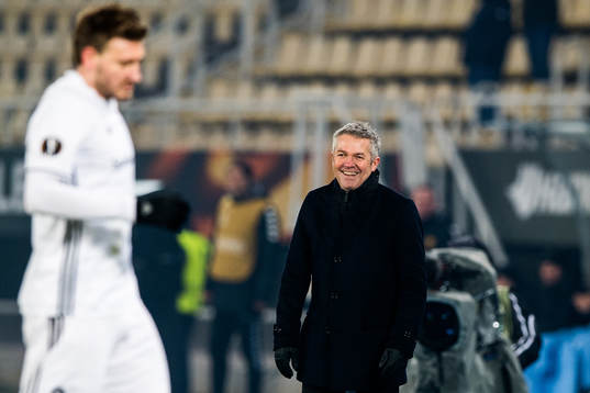 Nicklas Bendtner of Rosenborg and Kåre Ingebrigtsen, head