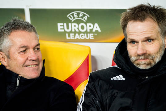 Kåre Ingebrigtsen, head coach of Rosenborg, and Erik Hoftun