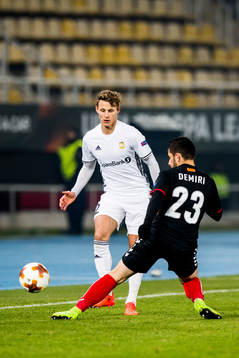 Vegar Eggen Hedenstad of Rosenborg and Besir Demiri of FK