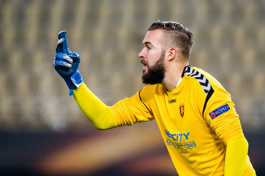 Goalkeeper Filip Gacevski of FK Vardar