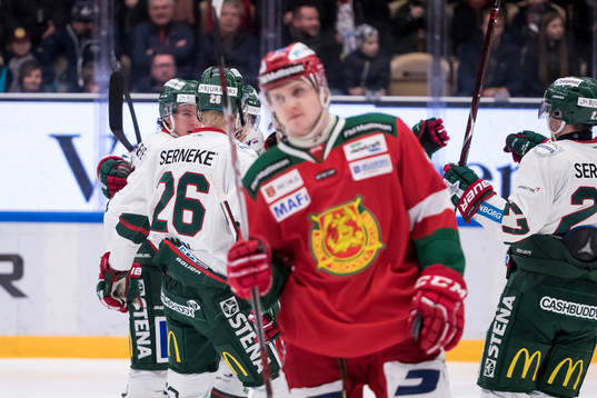 Frölundas Victor Olofsson och Rasmus Dahlin jublar