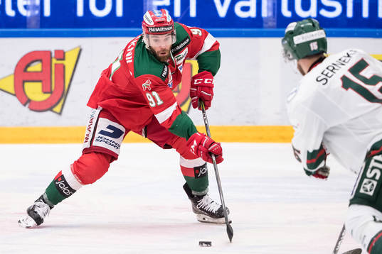 Moras Jacob Lagacé  i ishockeymatchen i SHL mellan Mora