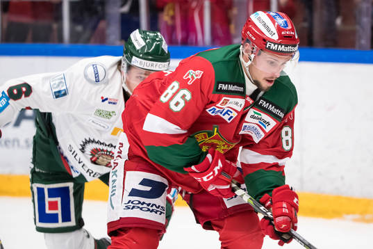 Moras Mathias Bromé  i ishockeymatchen i SHL mellan Mora