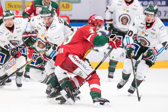Frölundas Jonathan Sigalet och Moras Jacob Nilsson  i