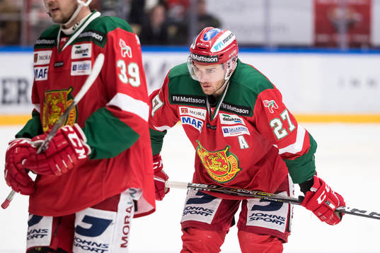 Moras Matt Bailey  i ishockeymatchen i SHL mellan Mora och