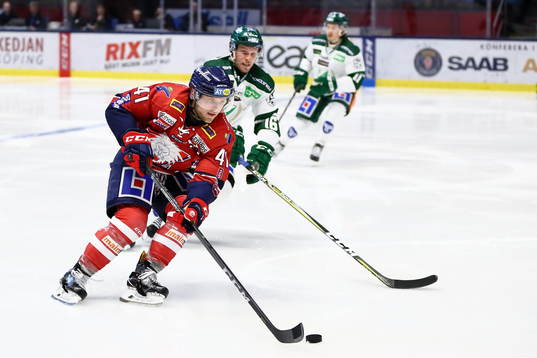 Linköpings Chad Billins och Färjestads Alexander Johansson