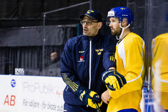 Sveriges assisterande förbundskapten Peter Popovic och