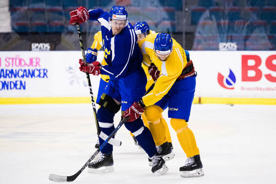 Sveriges Staffan Kronwall och Jonas Junland