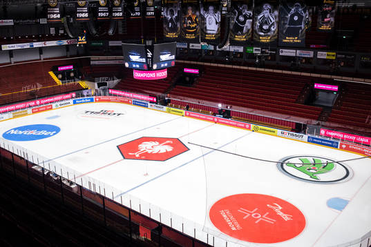 General view of the rink prior the CHL game between Brynäs