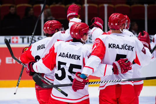 Player of Ocelari Trinec celebrates the 0-1 goal by Tomas