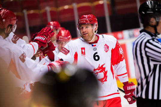 David Musil of Ocelari Trinec celebrates