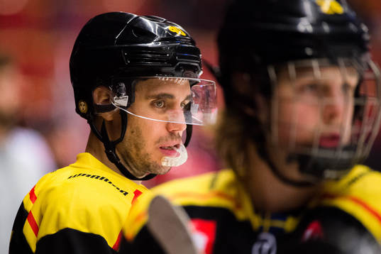 Jesper Jensen of Brynäs looks dejected
