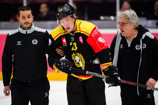 Lucas Carlsson of Brynäs in pain
