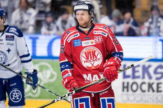 Västerviks Christopher Fish  i ishockeymatchen i