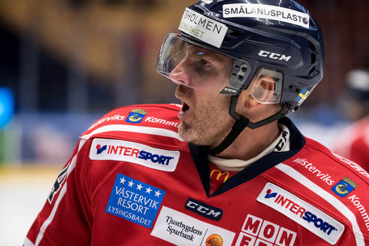 Västerviks Conny Strömberg  i ishockeymatchen i