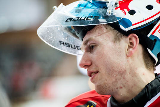 Goaltender Henrik Haukeland of Norway