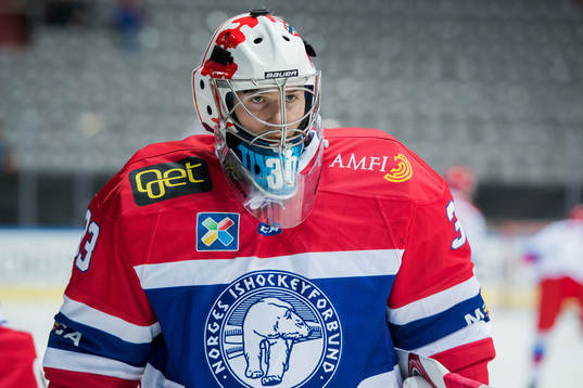 Goaltender Henrik Haukeland of Norway