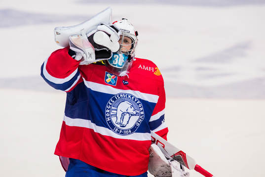Goaltender Henrik Haukeland of Norway