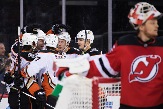 Ducks Antoine Vermette, Ryan Getzlaf, Rickard Rakell, Josh