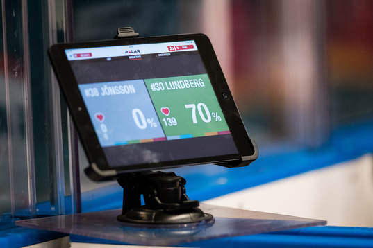En iPad som visar Karlskronas målvakters puls