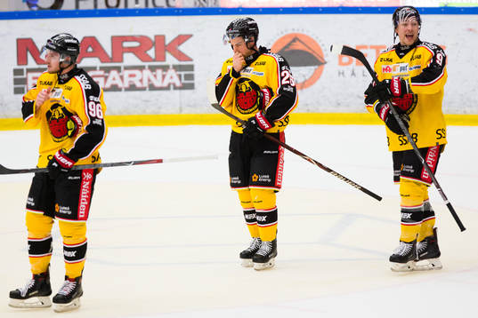 Luleås Robin Kovacs, Joey Hishon och Johan Forsberg deppar