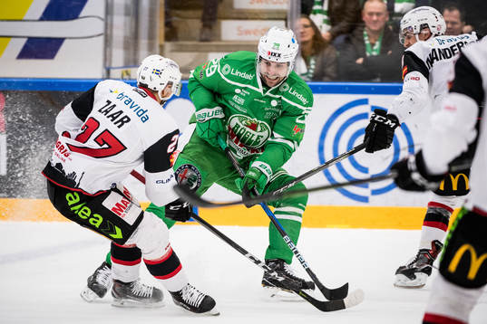 Rögles Ludvig Rensfeldt och Malmö Redhawks Daniel Zaar