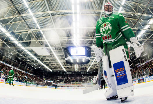Rögles målvakt Justin Pogge deppar