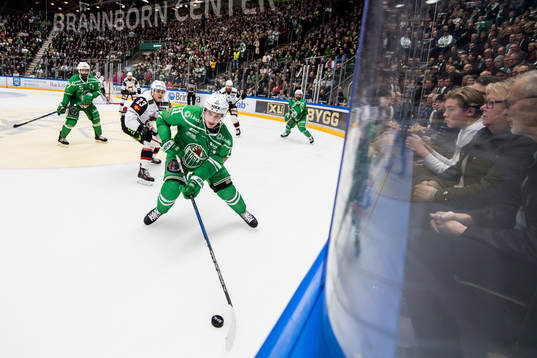 Rögles Bryan Lerg och Malmö Redhawks Christoffer Forsberg
