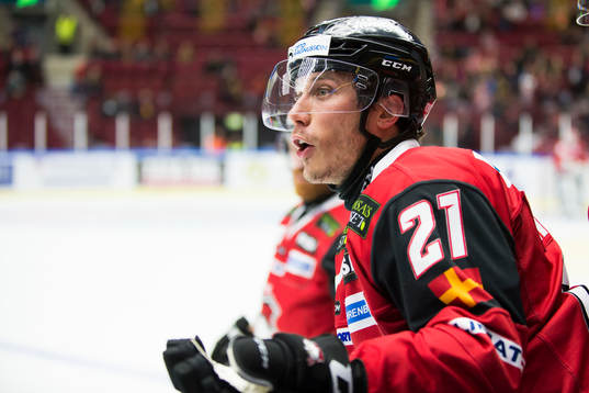 Malmö Redhawks  Andy Miele argumenterar Skellefteås