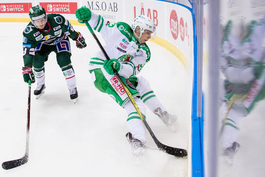 Frölundas Simon Hjalmarsson och Rögles Samuel Jonsson