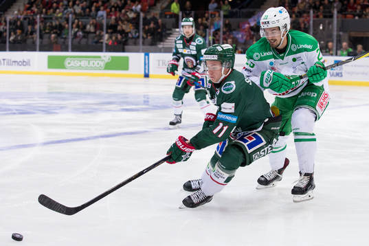 Frölundas Victor Olofsson och Rögles Daniel Sylwander