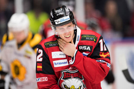 Malmö Redhawks Matias Larssen deppar