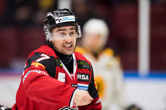 Malmö Redhawks Nils Andersson agerar
