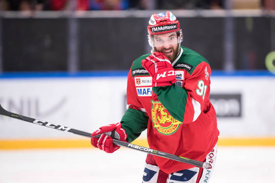 Moras Jacob Lagacé  i ishockeymatchen i SHL mellan Mora