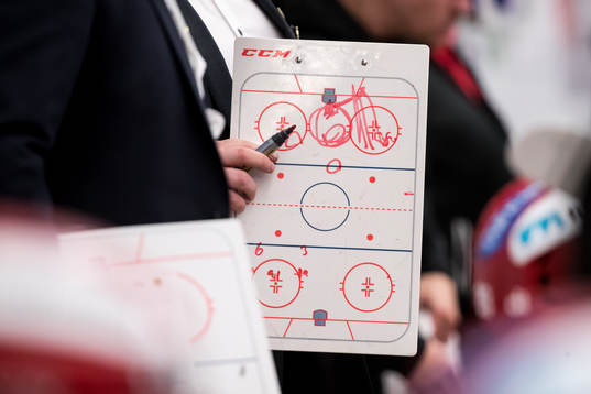 Moras taktiktavla i ishockeymatchen i SHL mellan Mora och