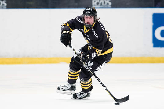 s Nils Höglander med pucken