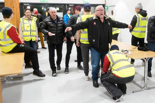 Visitation innan ishockeymatchen i SHL mellan Mora och