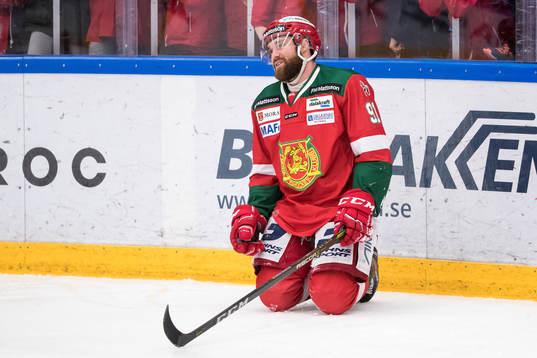 Moras Jacob Lagacé  i ishockeymatchen i SHL mellan Mora