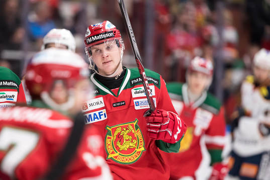 Moras Emil Bejmo  i ishockeymatchen i SHL mellan Mora och